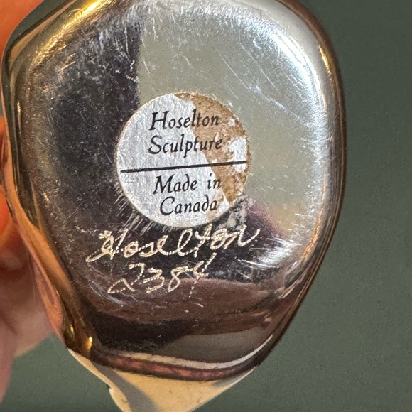 MCM Vintage Hoselton Silver Aluminum Angel Figurine #2384 Signed, Made in Canada - Picture 5 of 6